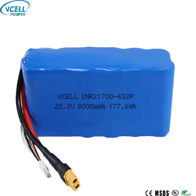Batterie au lithium-ion 22,2 V 8 000 mAh 21700.