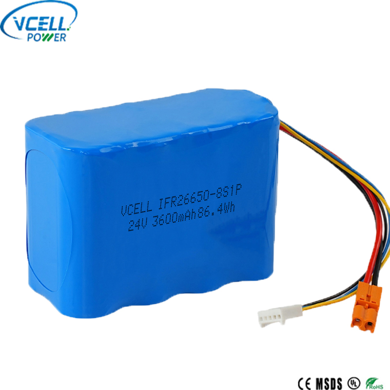 Batterie rechargeable 24V 3600mAh 26650 LiFePO4
