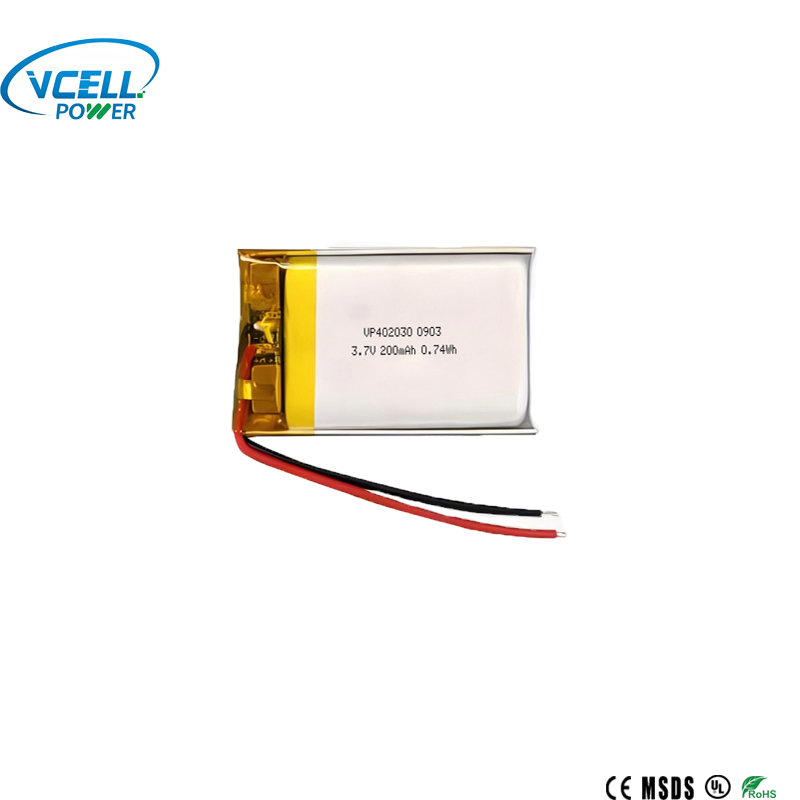 Batterie rechargeable Li polymère 3.7V 200mAh 402030