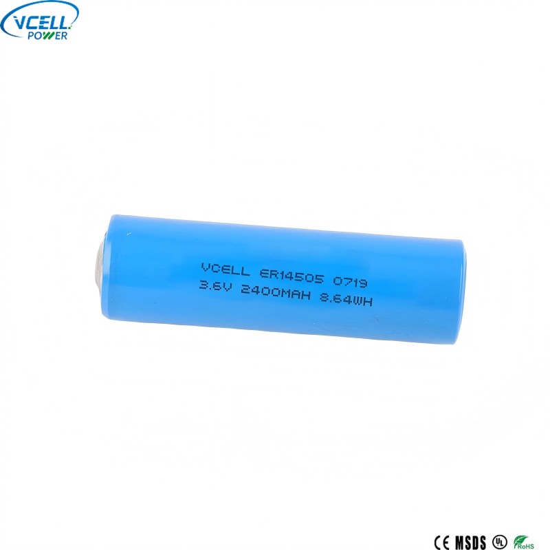Batterie Li SOCL2 de taille AA ER14505 3,6 V 2400 mAh